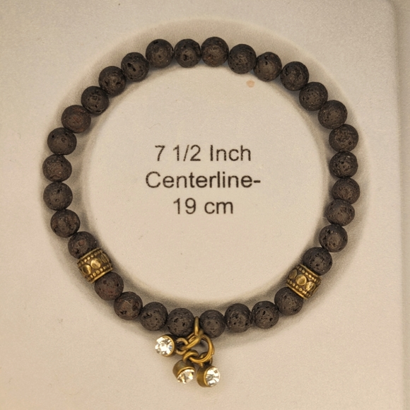 🤍3/$30 Authentic Lava Bead Rhinestone Bracelet - Picture 7 of 7